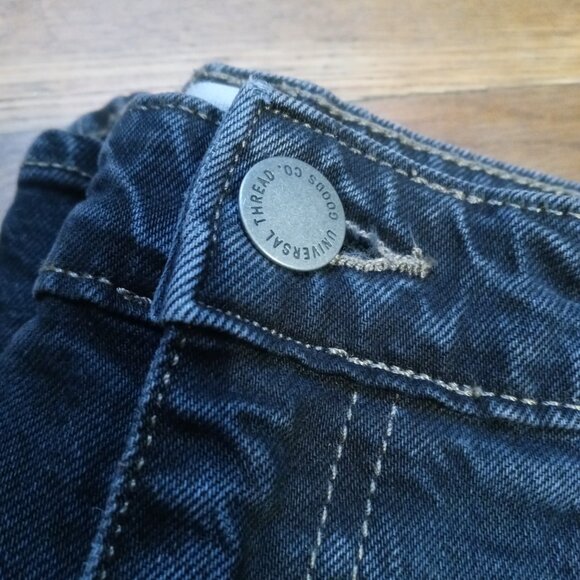 UNIVERSAL THREAD plus high-rise back slit denim midi skirt in black wash (sz17) - Picture 4 of 11